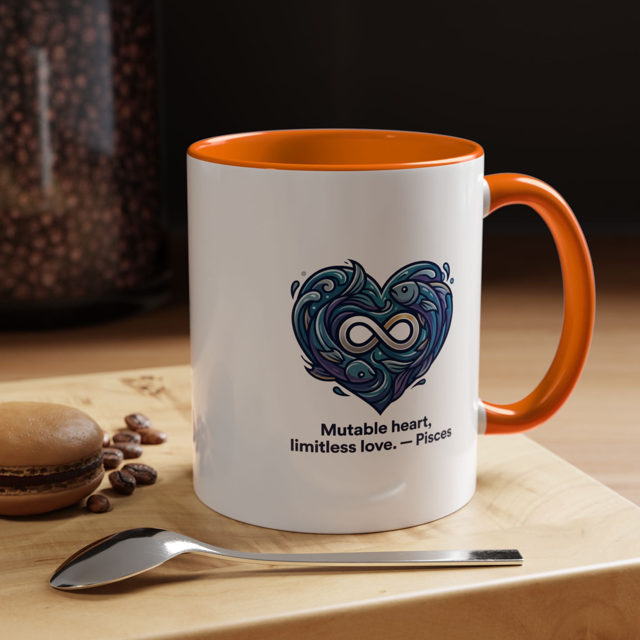 Pisces Heart Coffee Mug — "Mutable heart, limitless love" Zodiac Gift