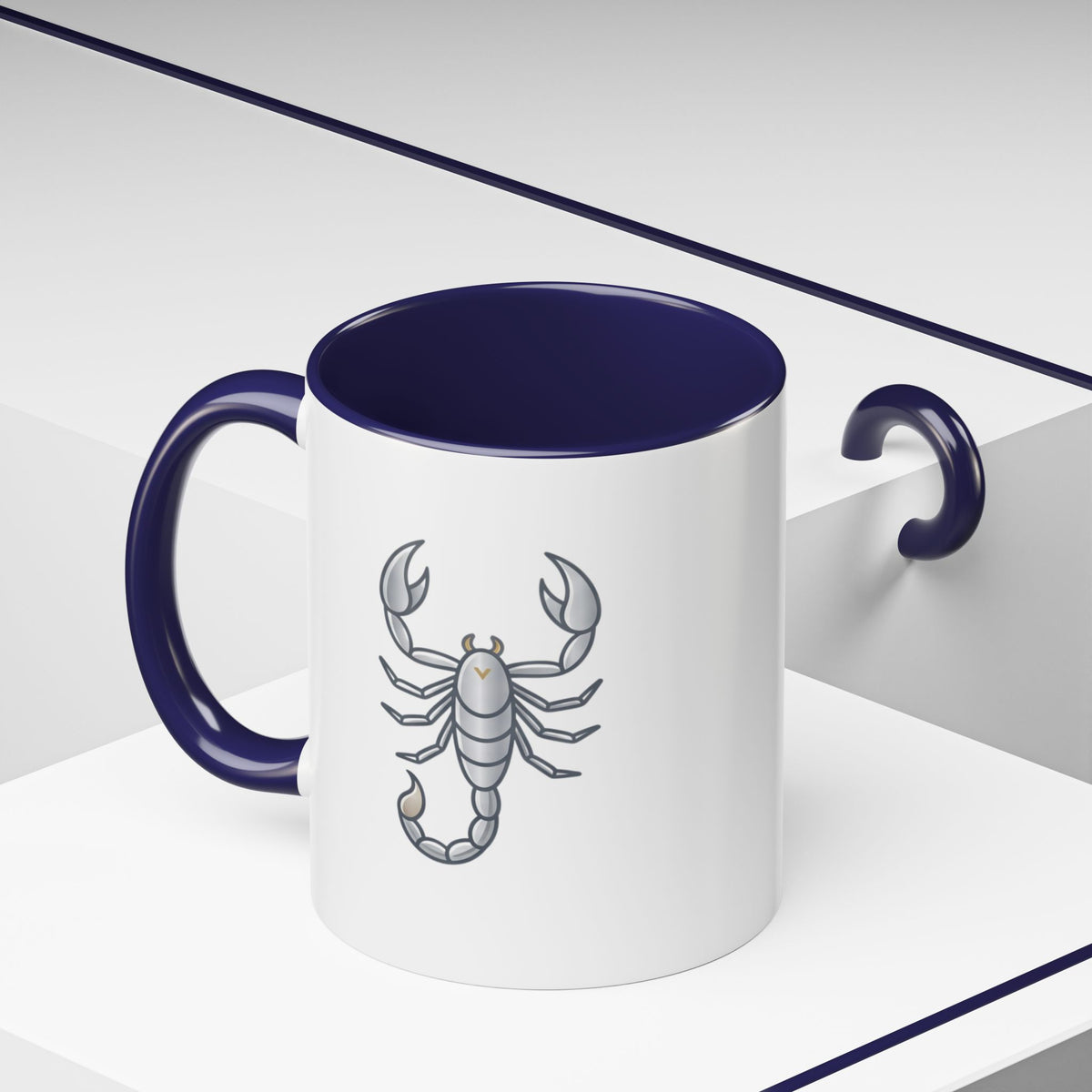Scorpio Zodiac Accent Coffee Mug — Silver Scorpion Astrology Gift