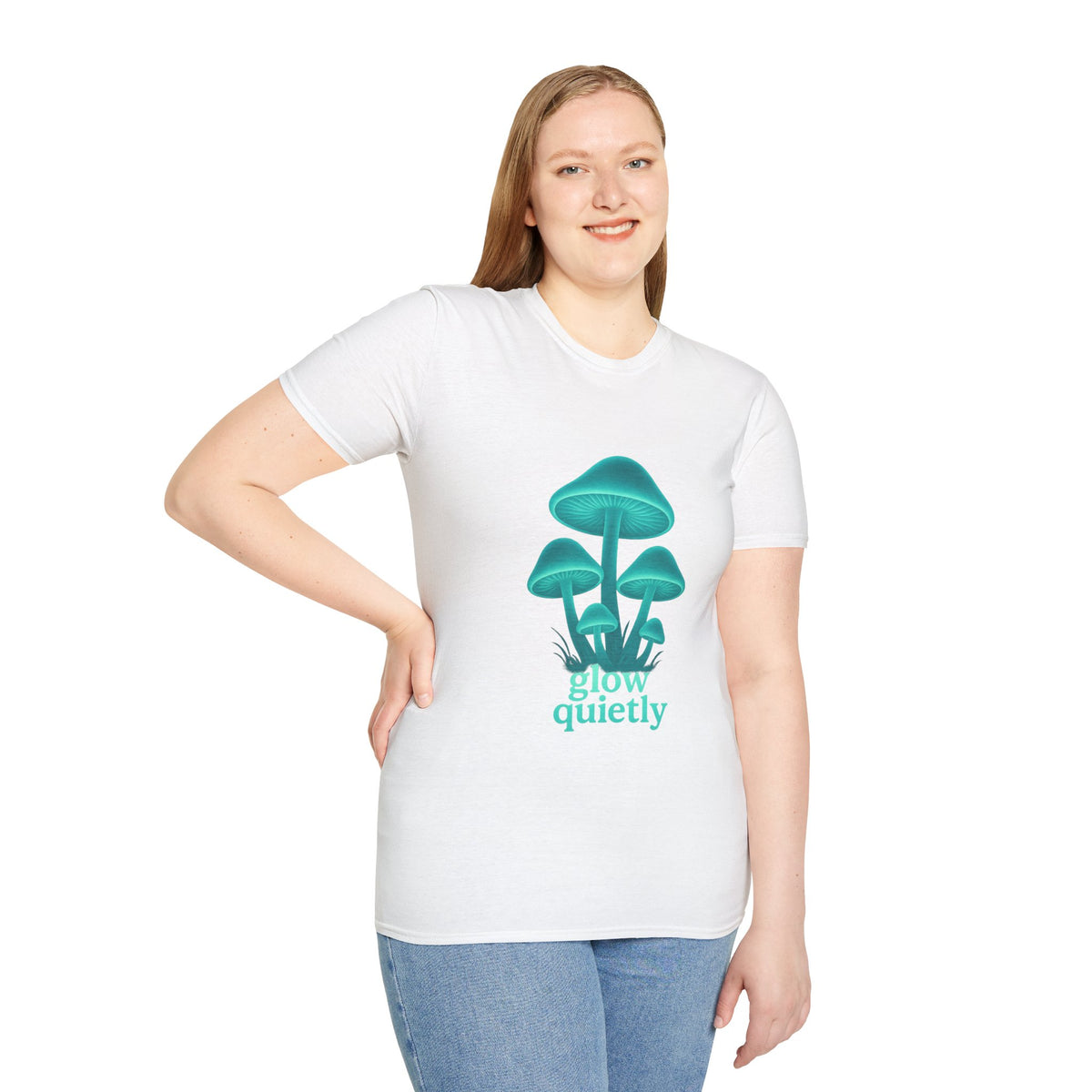 Mushroom Graphic T-Shirt — 'Grow Quietly' Teal Fungi Tee - Trending Now - August 2026