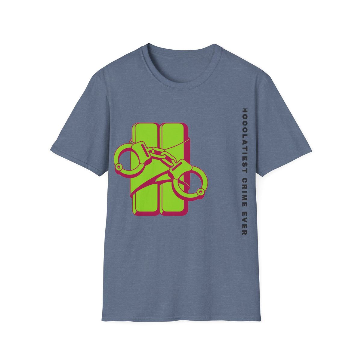 Chocolateie Graphic T‑Shirt — Green Candy Bar with Handcuffs Design - Trending Now - September 2026