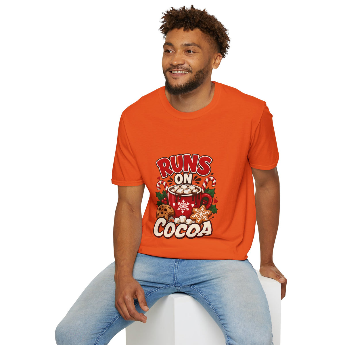 T-Shirt — Runs On Cocoa Holiday Graphic Tee