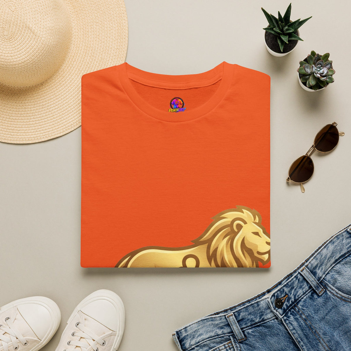 Leo Zodiac Lion T-Shirt — Gold Astrology Tee for Leo Birthdays & Zodiac Fans