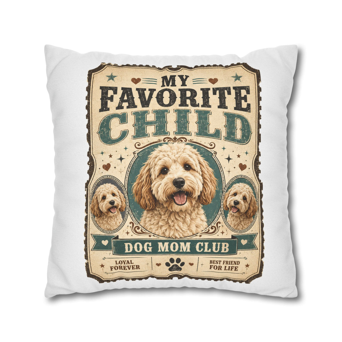 My Favorite Child Dog Mom Club Pillowcase Milo Bailey Dog Dad Mom – Cute Doodle Pet Throw Pillow