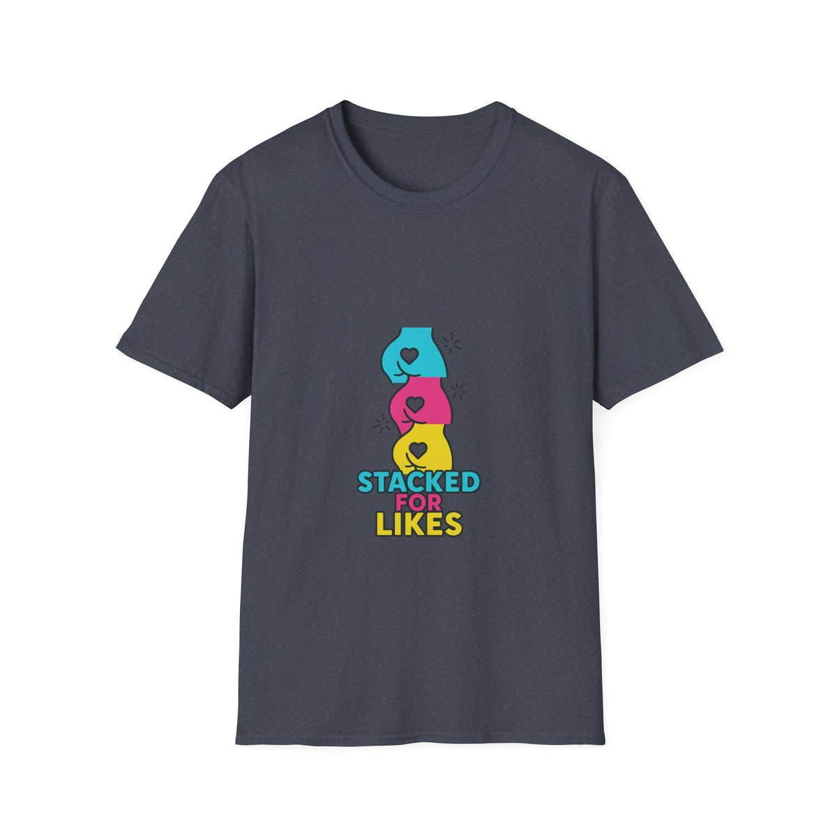 Stacked Likes T-Shirt — Cute Colorful Social Media Hearts Graphic Tee - Trending Now - October 2026