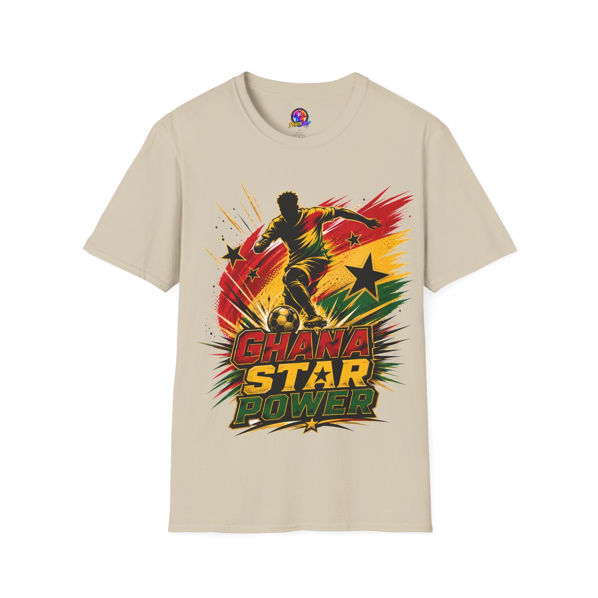 Ghana Star Power Soccer T-Shirt — Afro Football Fan Tee - Ghana T-Shirt