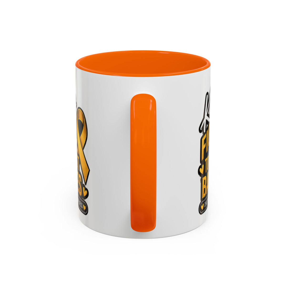 Childhood Cancer Awareness Accent Coffee Mug - "Kids Fight the Toughest Battles" (11/15oz)