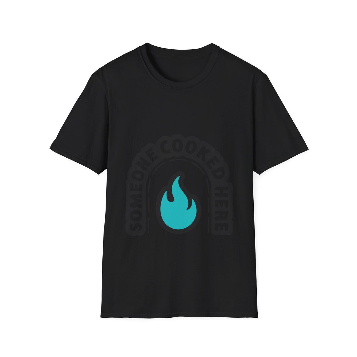 Someone Cooked Here Blue Flame Tee - Funny Retro Kitchen Slogan Graphic T-Shirt - Trending Now - September 2026