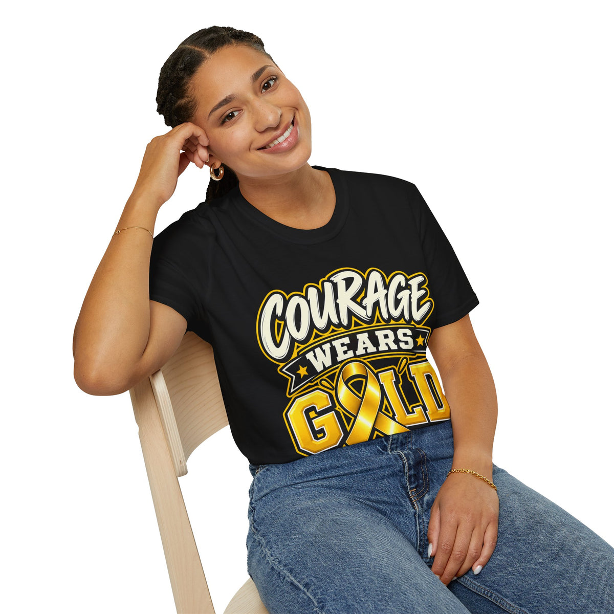 Childhood Cancer Awareness T-Shirt — "Courage Wears Gold"