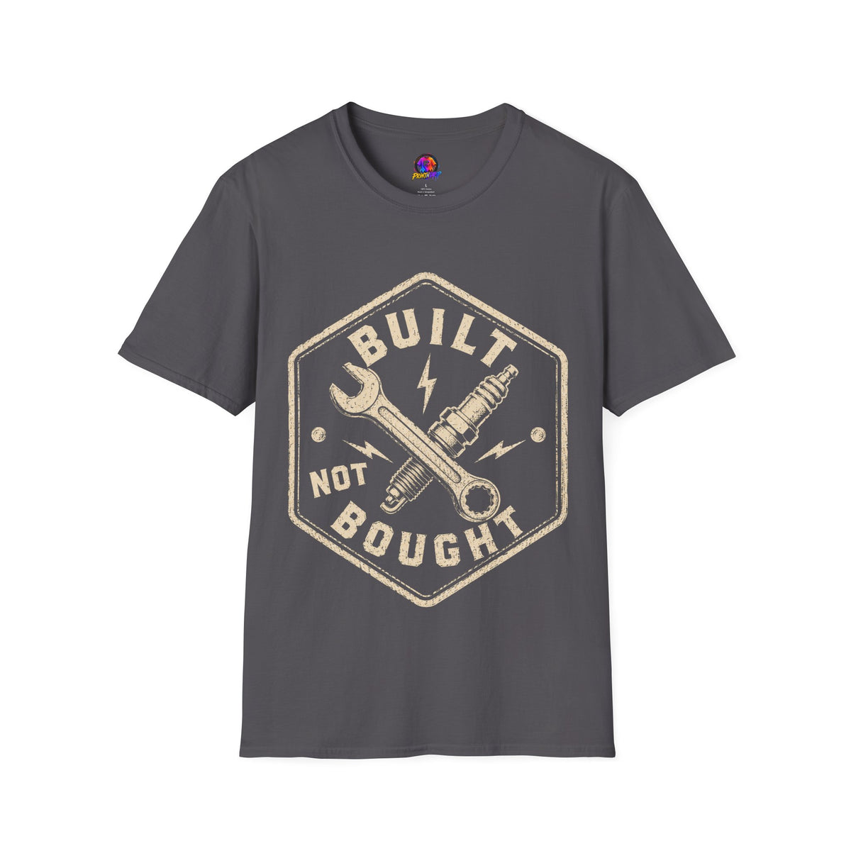 Built Not Bought T-Shirt — Vintage Mechanic Wrench & Spark Plug Tee