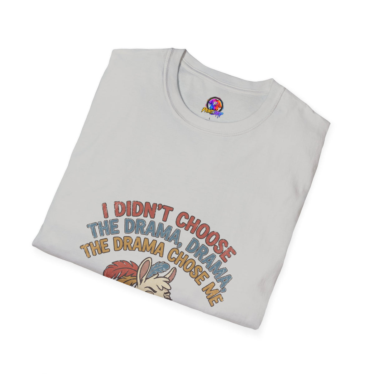 Funny And Witty Llama Drama Graphic T-Shirt — "I Didn’t Choose the Drama" Retro Design