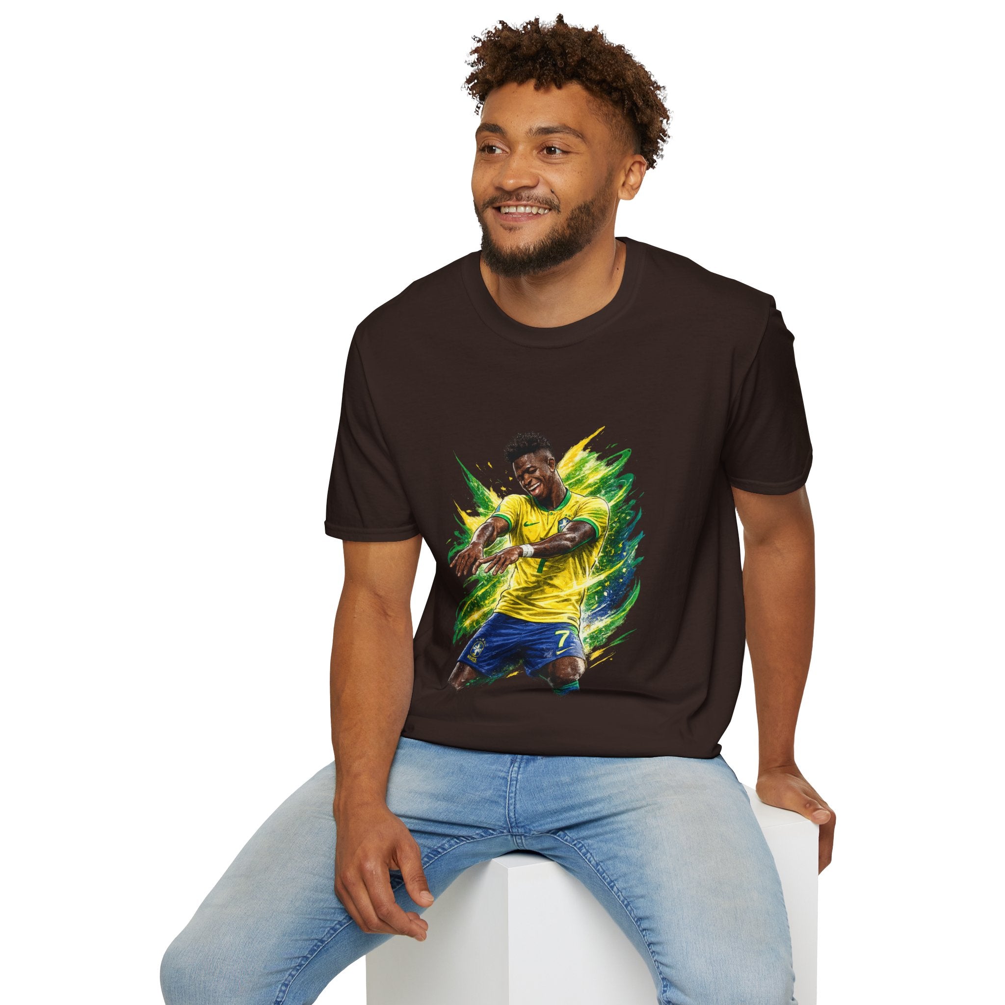 Brazil  Soccer Celebration T-Shirt — Brazilian Football Player Artwork