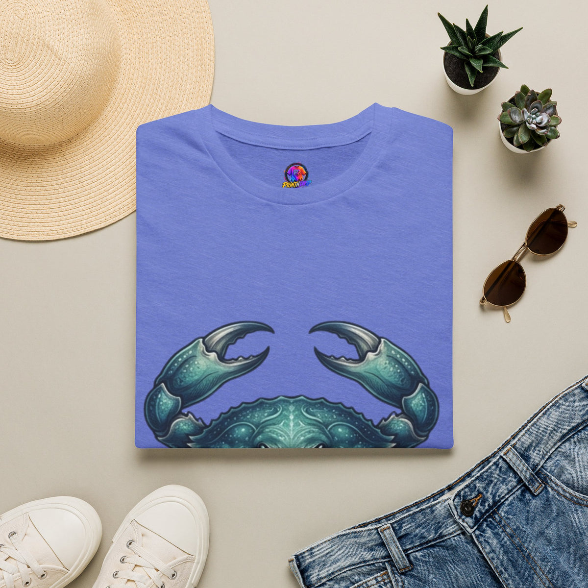 Crab Graphic T-Shirt — Coastal Sea Creature Tee