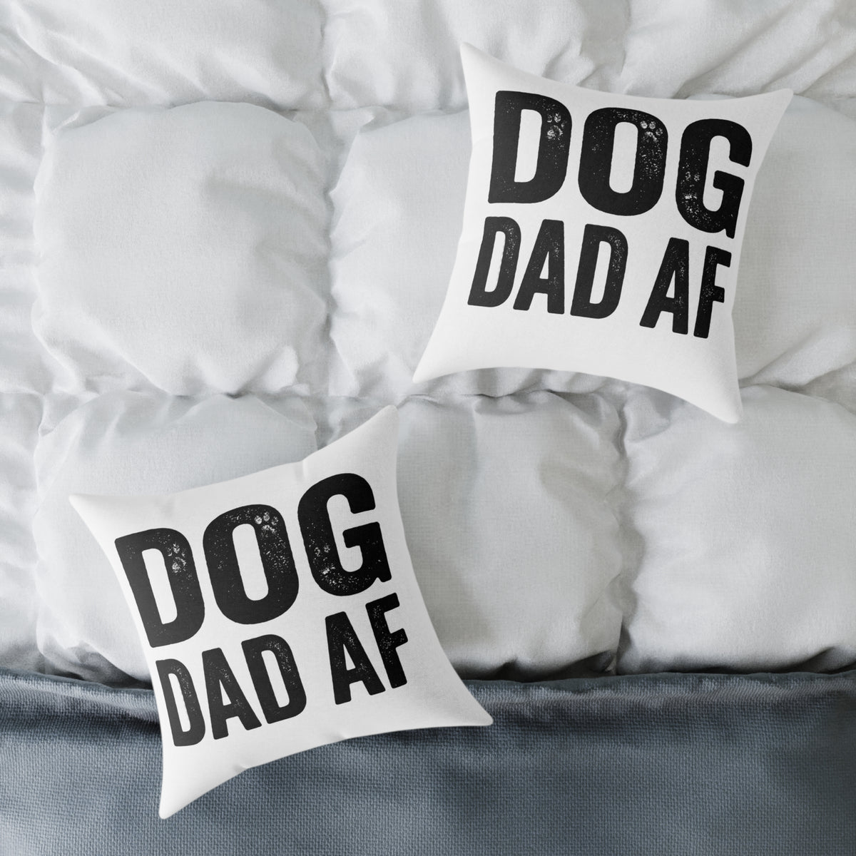 Funny Dog Dad AF Pillow — Funny Square Decorative Pillow for Dog Lovers