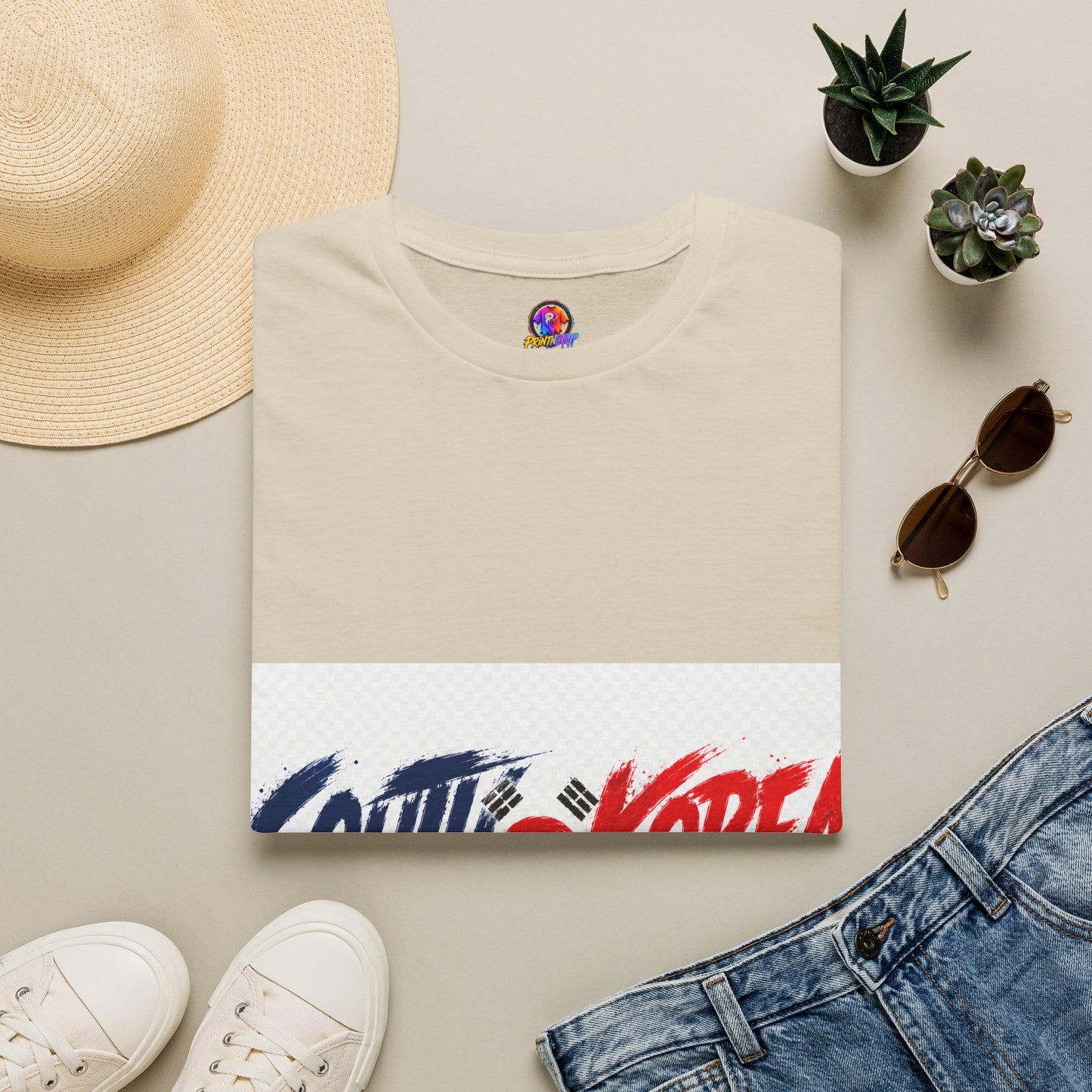 South Korea Flag Brushstroke T-Shirt — Patriotic Korean Travel Tee