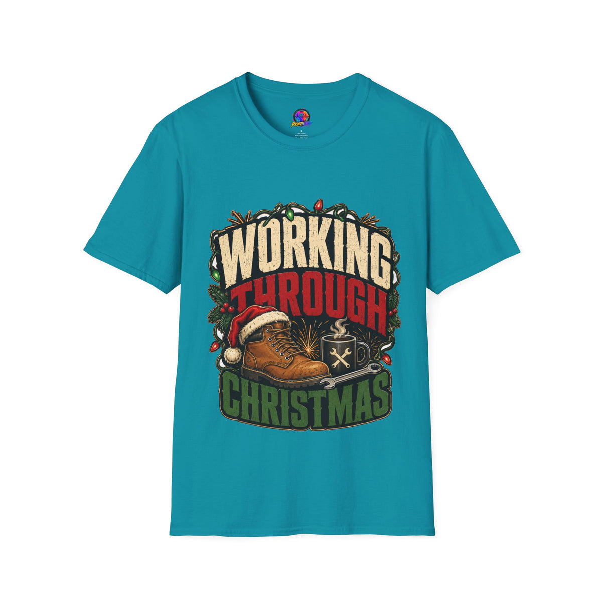 Working Through Christmas T-Shirt — Funny Holiday Nurse/Worker Gift