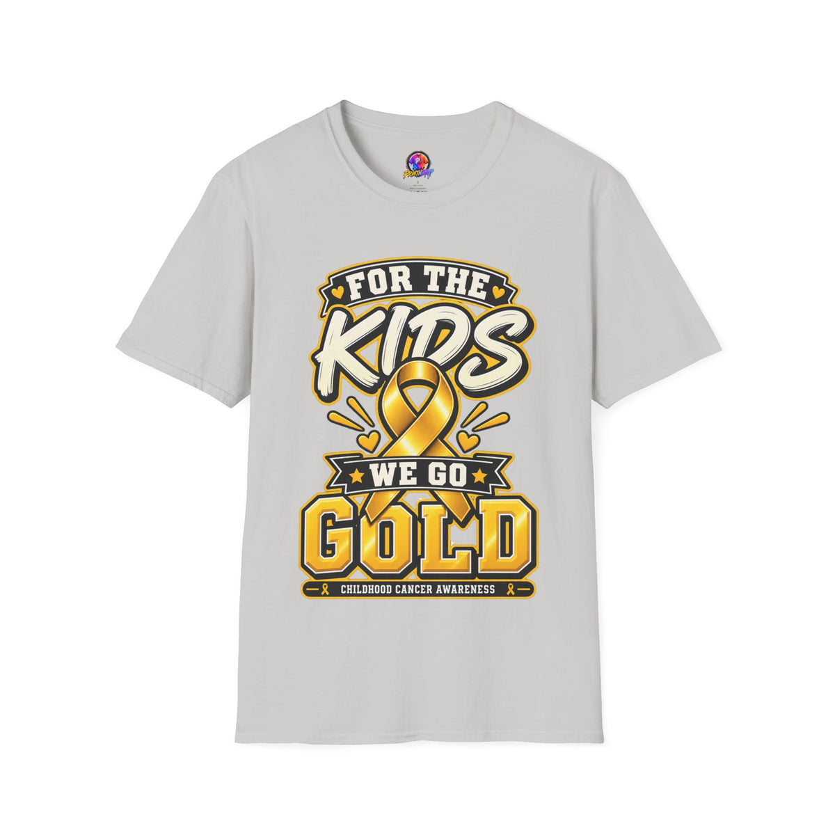 Kids Childhood Cancer Awareness T-Shirt — "For the Kids We Go Gold"