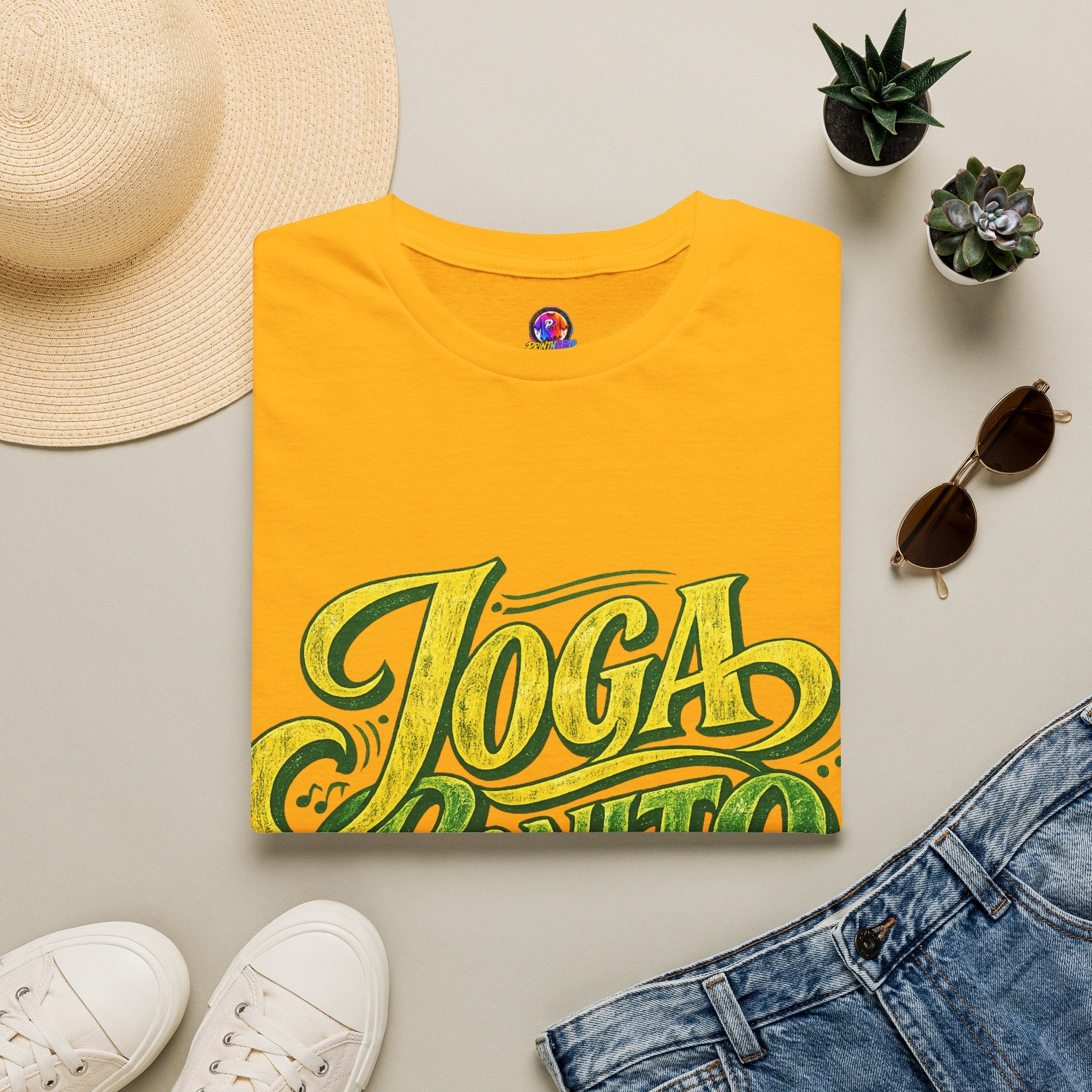 Brazil T-Shirt — 'Joga Bonito' Vintage Soccer Script Tee