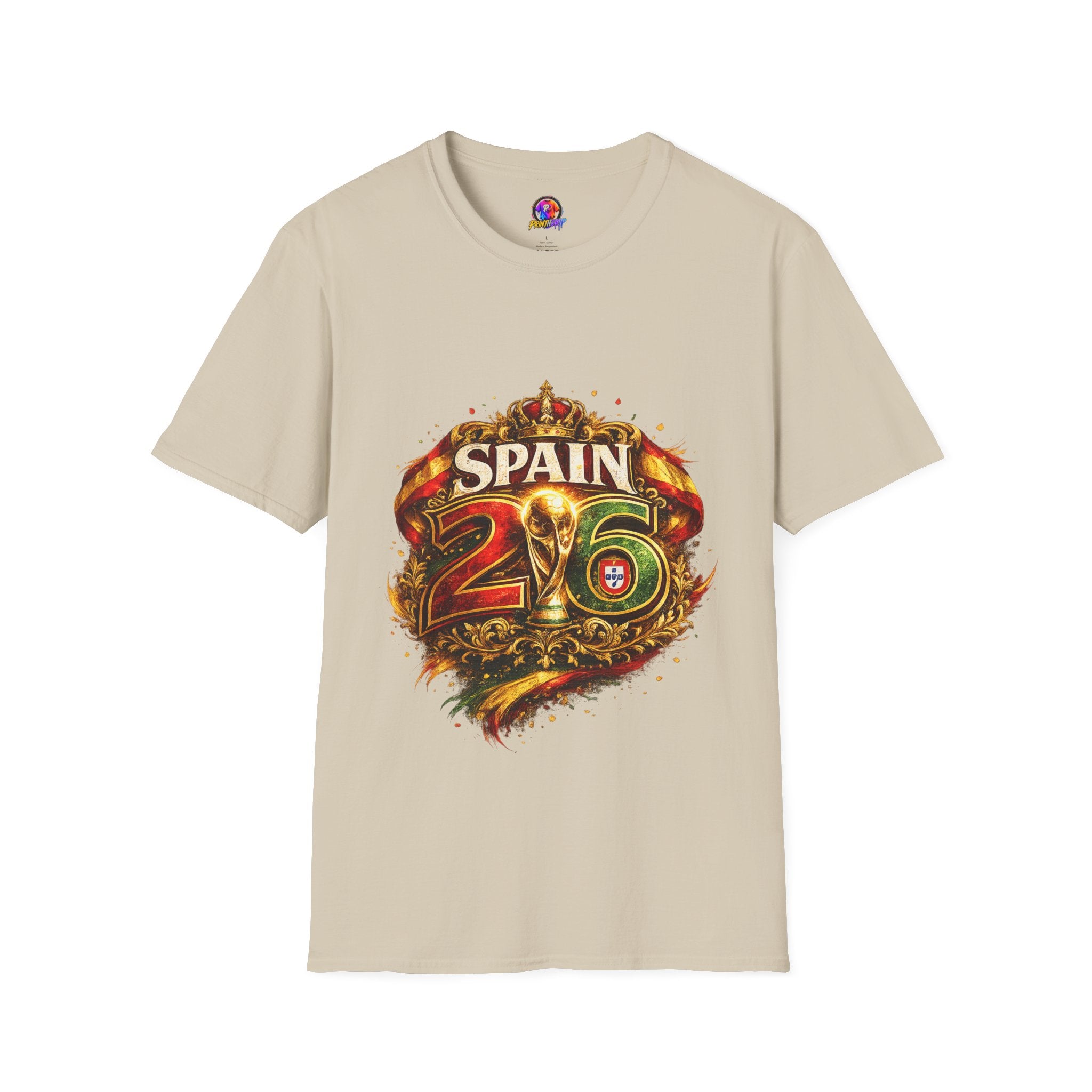 Spain 26 Graphic T-Shirt — Vintage Crowned Soccer Fan Tee