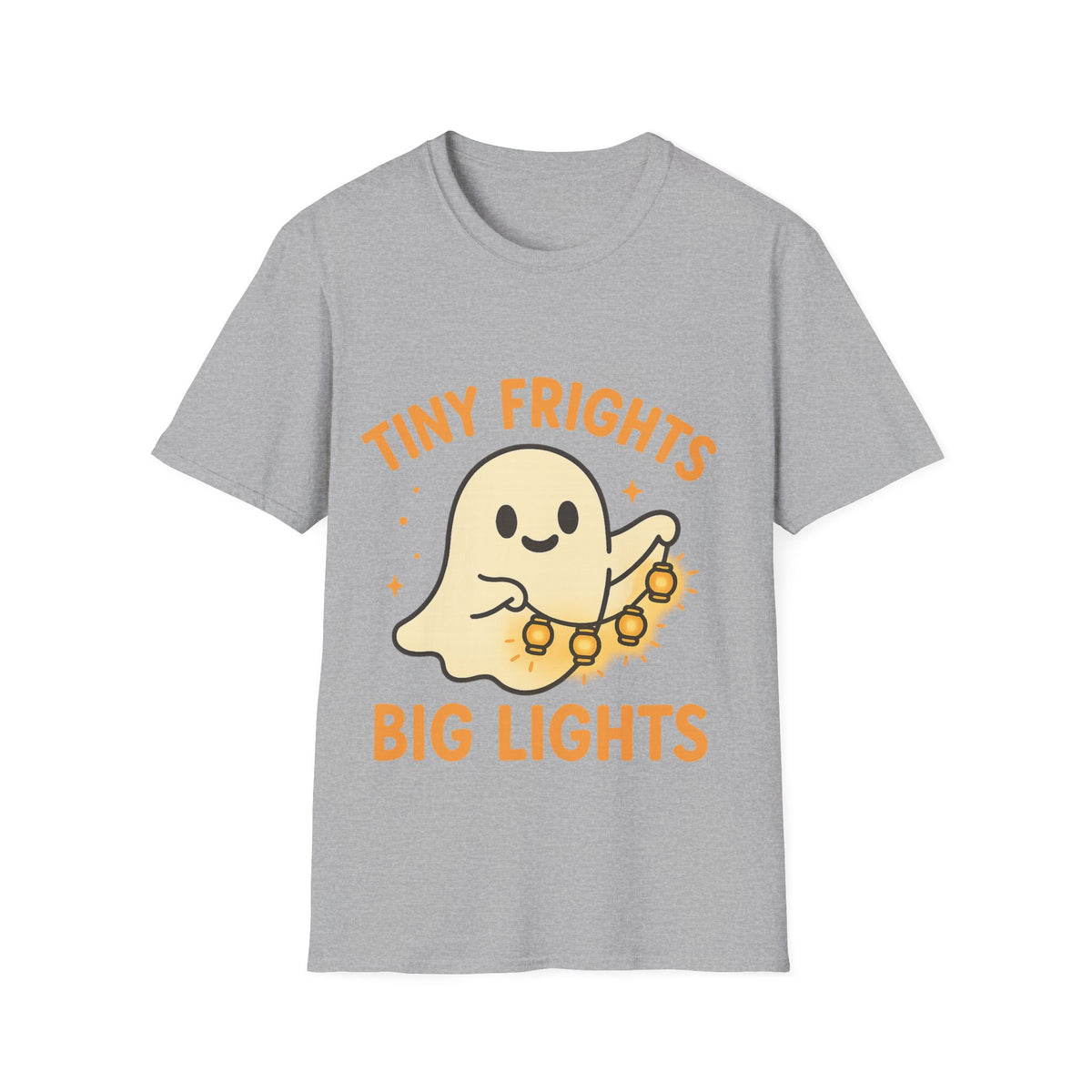 "Tiny Frights Big Lights" Cute Ghost Tee | Spooky Season Halloween T-Shirt - Trending Now - September 2026