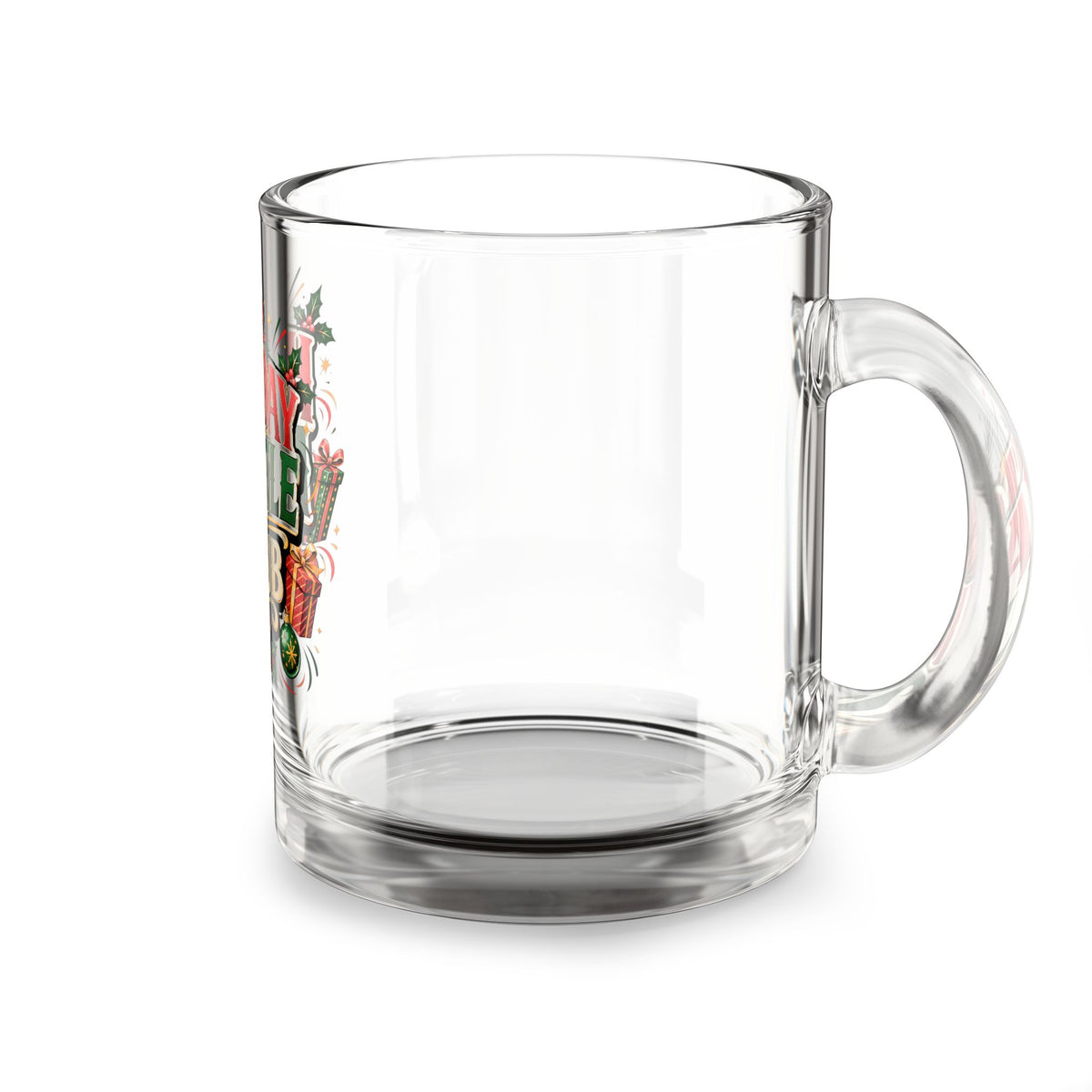 Christmas Glass Mug 10 oz Glass Mug — Holiday Hustle Club Christmas Coffee Mug (10oz)