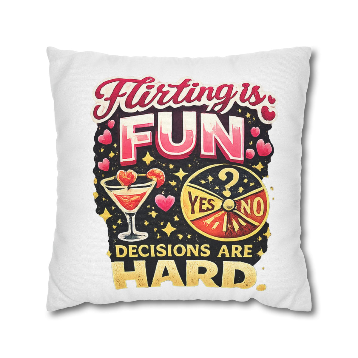 Libra Zodiac Flirting Is Fun Spun Polyester Square Pillowcase