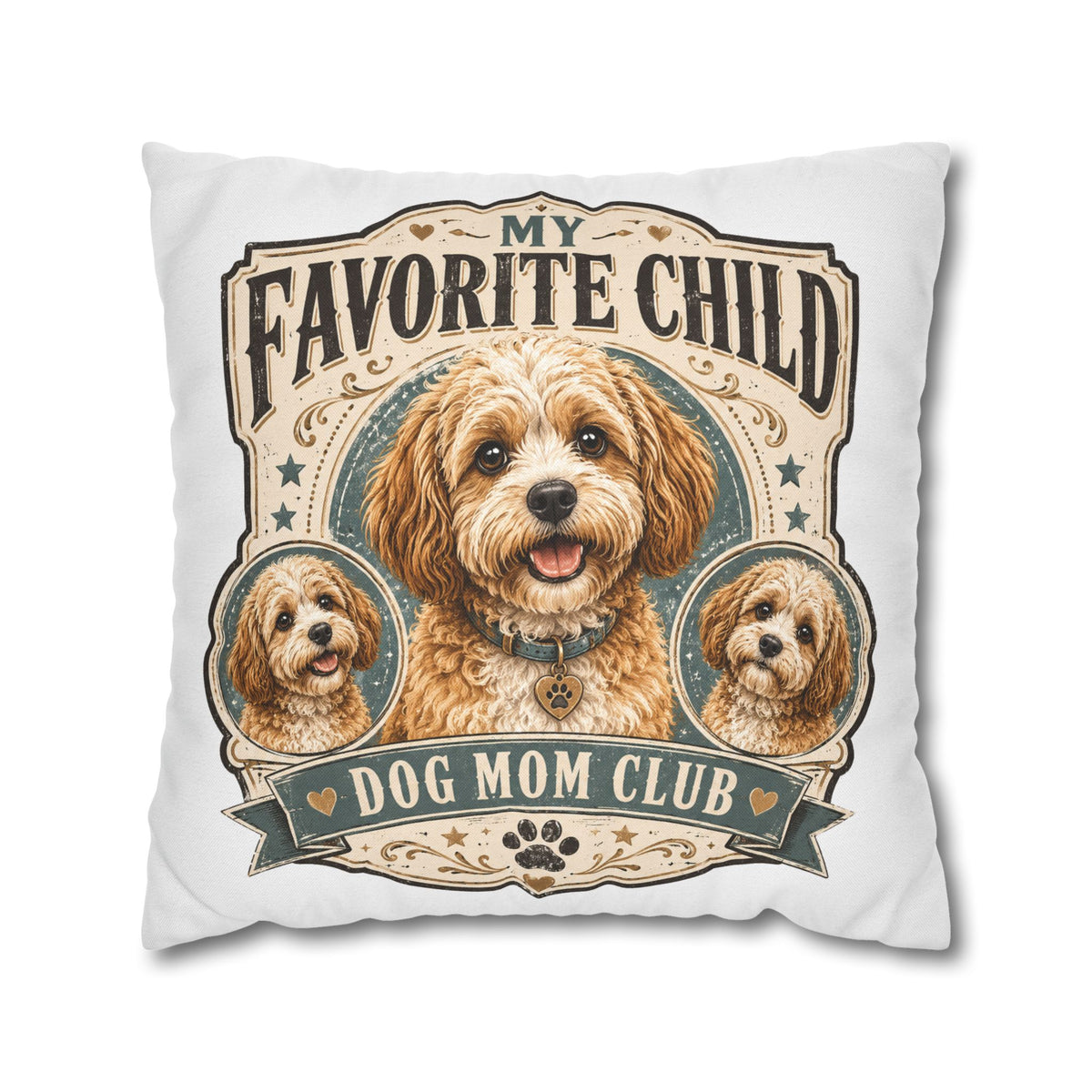 Dog Mom Pillowcase Milo Bailey Dog Dad Mom — "My Favorite Child" Spun Polyester Decorative Pillowcase