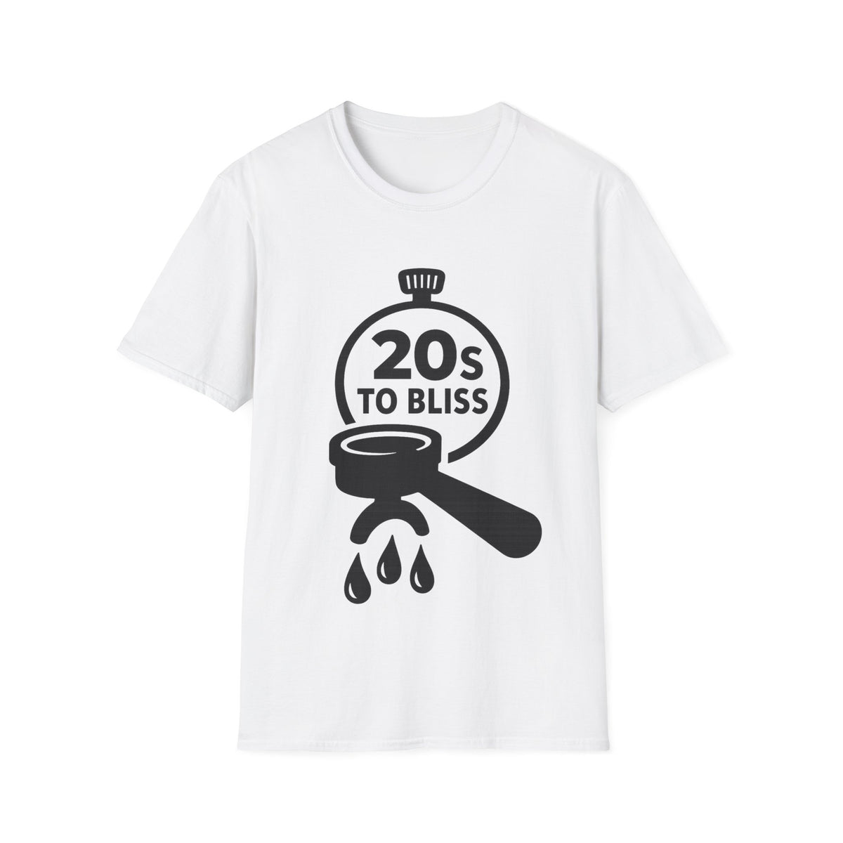 "20s To Bliss" Portafilter Espresso Graphic Tee - Aesthetic Coffee Barista White T-Shirt - Trending Now - September 2026