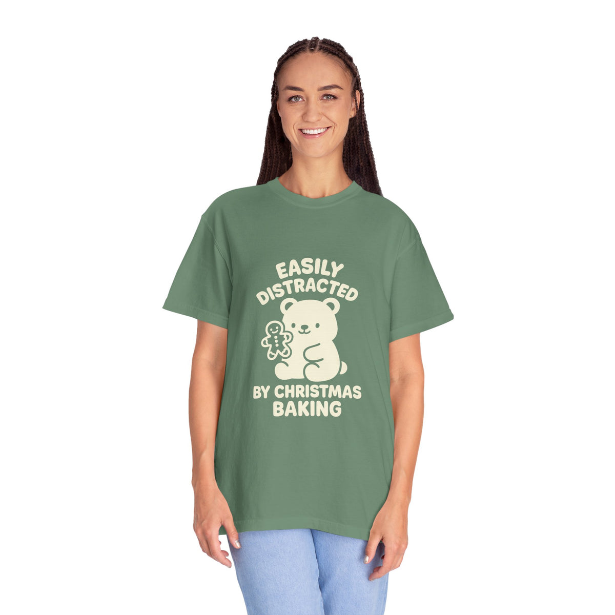 T-Shirt — "Easily Distracted by Christmas Baking" Cute Bear Holiday Tee- Trending Now - October 2026