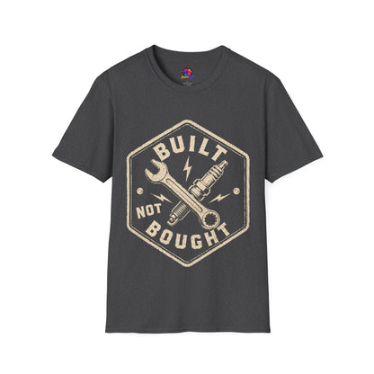 Built Not Bought T-Shirt — Vintage Mechanic Wrench & Spark Plug Tee
