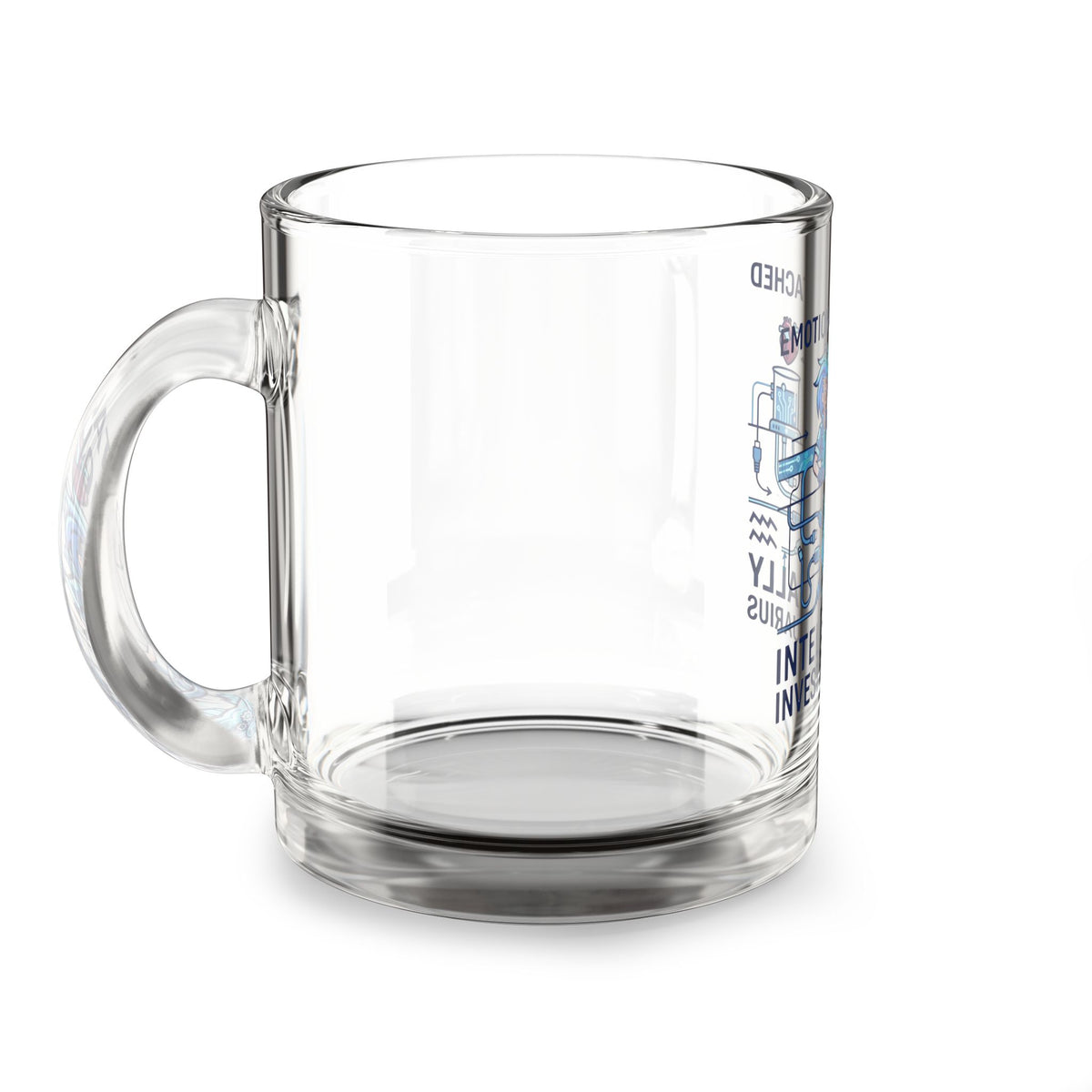 Aquarius Zodiac Coffee Mug Glass Mug — “Emotionally Detached, Intellectually Invested” Aquarius Zodiac Coffee Mug