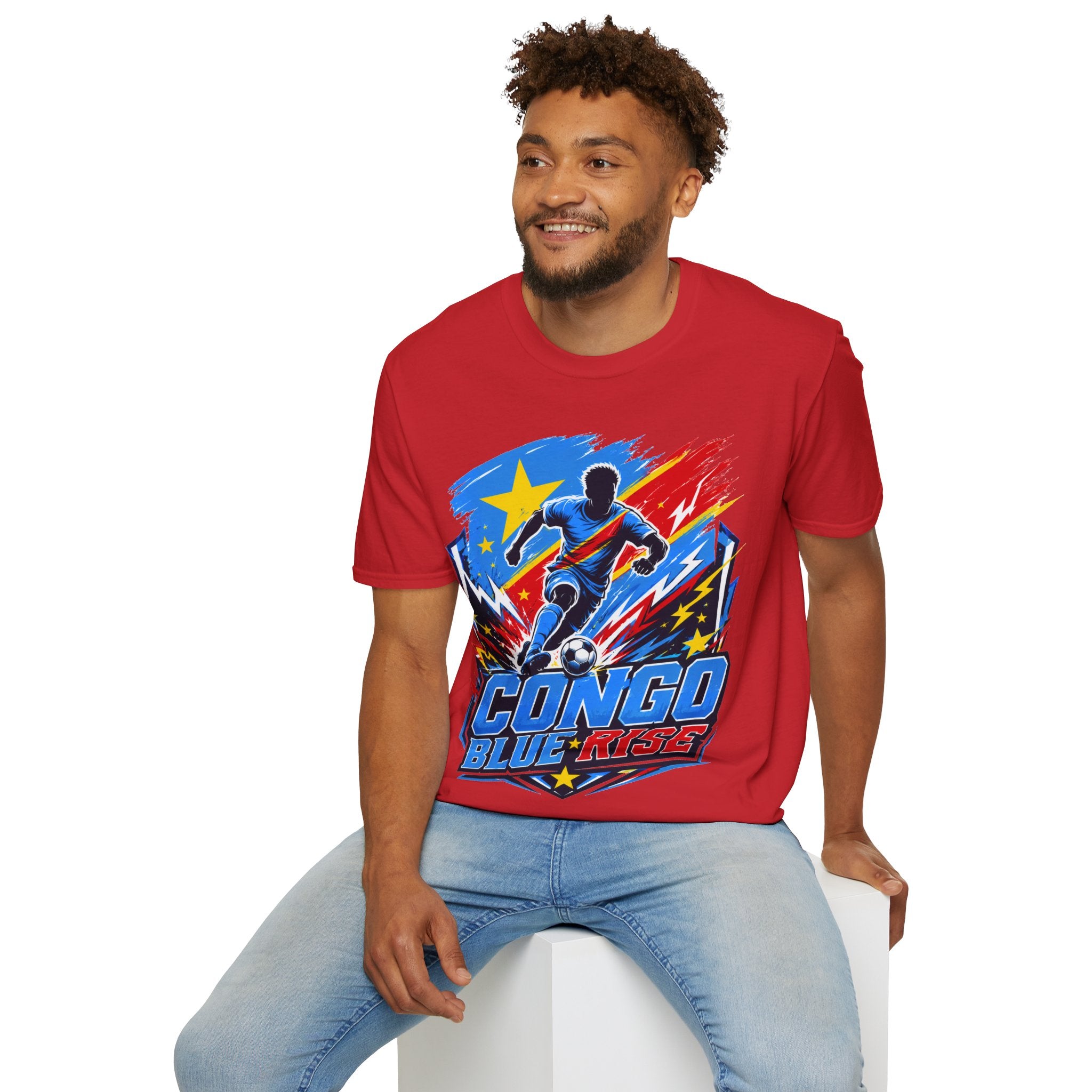 Congo Soccer T-Shirt — Congo Blue Rise Football Fan Tee