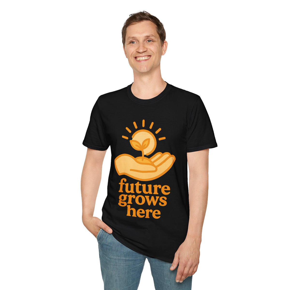 T-Shirt — "Future Grows Here" Sunseed Graphic - Trending Now - September 2026