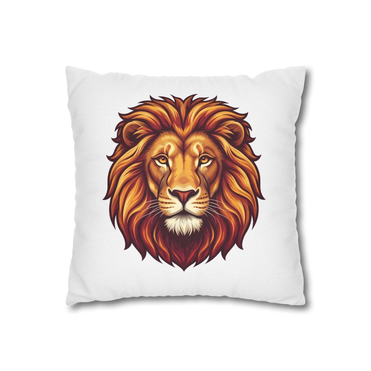 Leo Zodiac Spun Square Pillowcase Lion Face Decorative Pillowcase