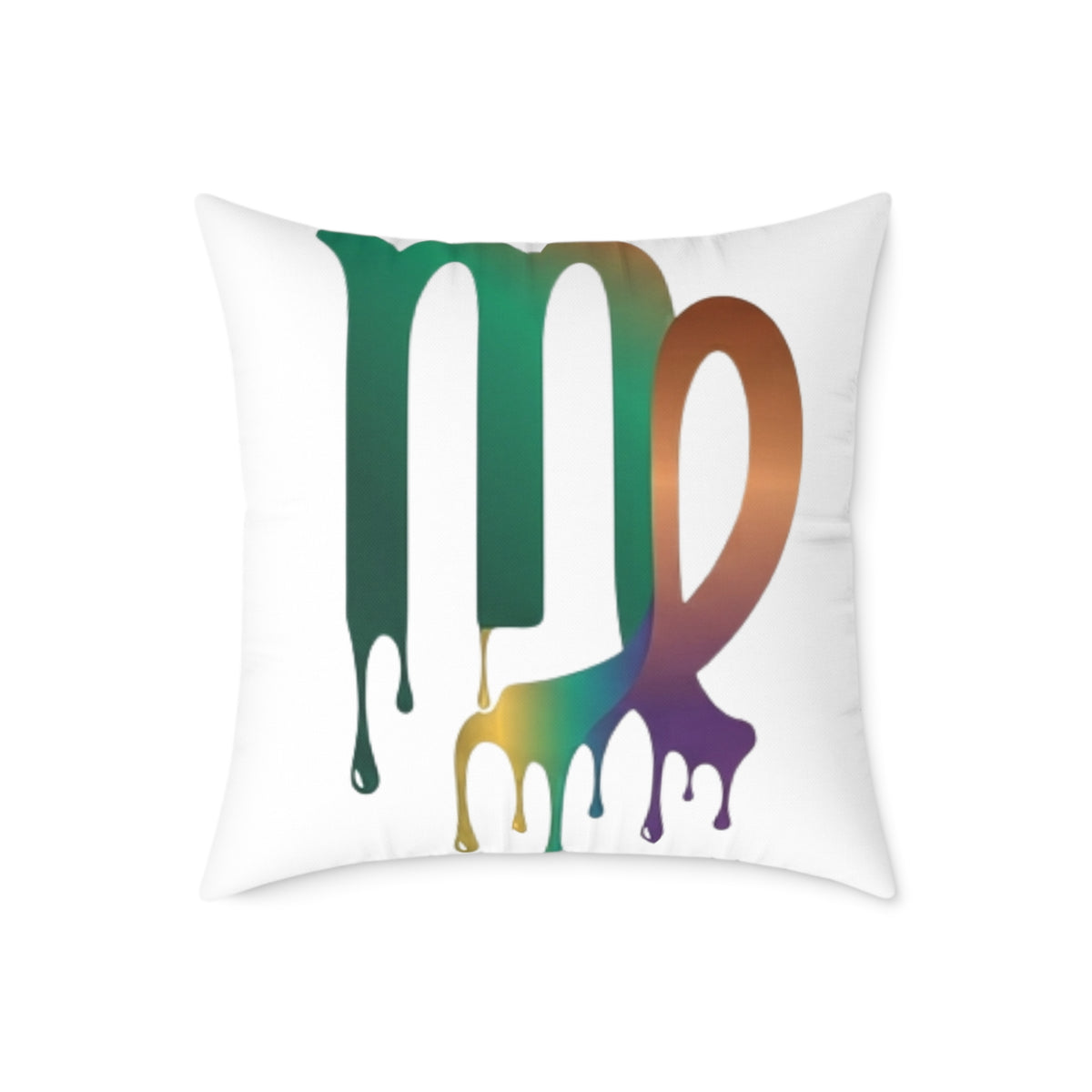 Dripping Virgo Zodiac Square Poly Canvas Pillow