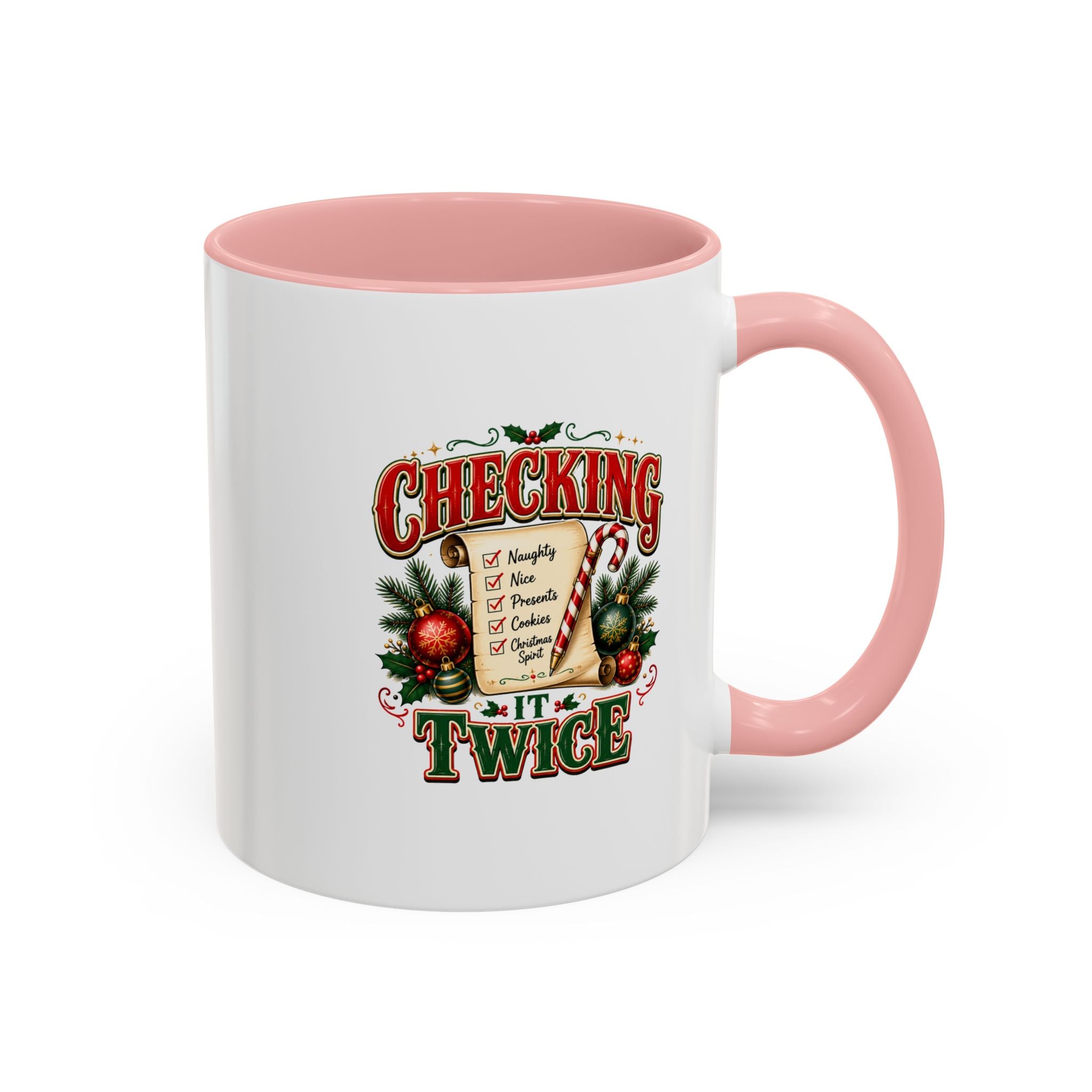 Checking It Twice Christmas Coffee Mug — Holiday Checklist Design