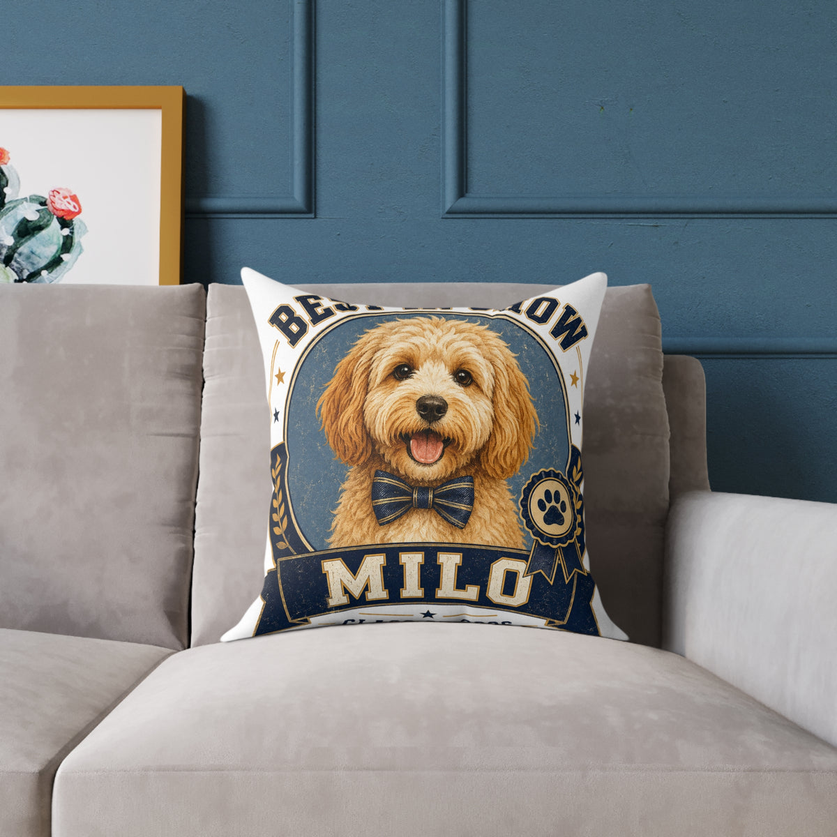 Best in Show Personalized Dog Pillow — Milo Bailey Dog Dad Mom  Milo Custom Pet Throw Pillow