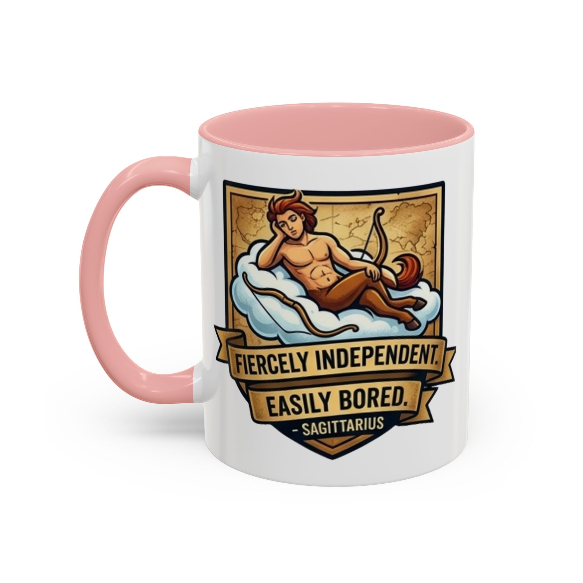 Sagittarius Coffee Mug — "Fiercely Independent, Easily Bored" Zodiac Accent Mug (11/15 oz)
