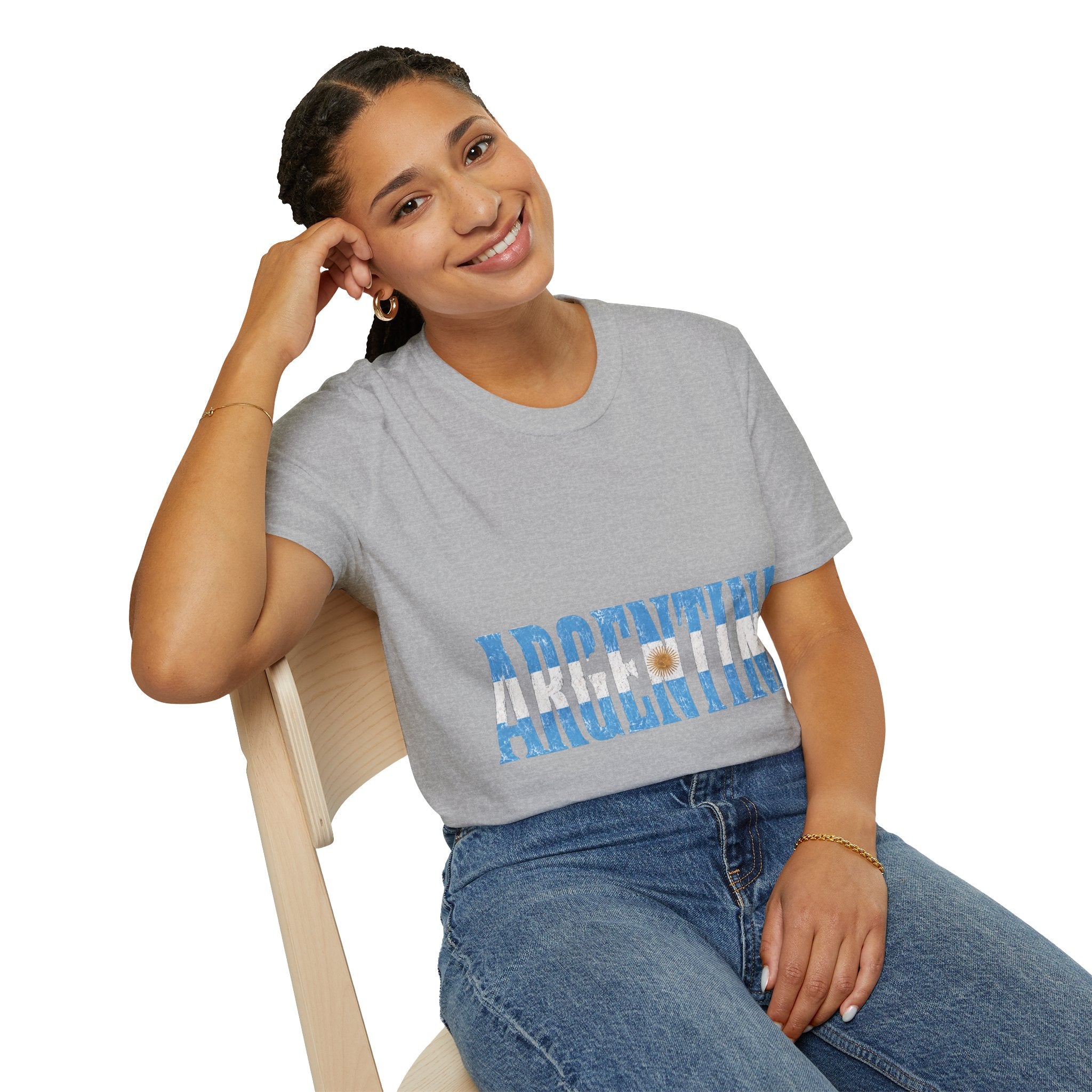 Argentina Beach Vibes T-Shirt — Distressed Blue "ARGENTINA" Graphic