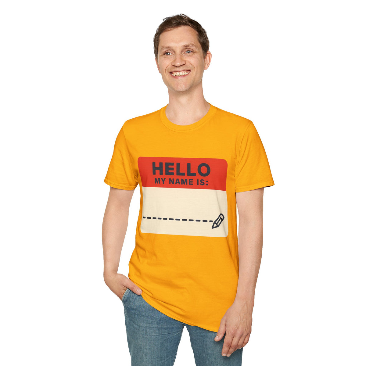 Hello My Name Is Name Tag T-Shirt — Funny Novelty Graphic Tee - Trending Now - August 2026