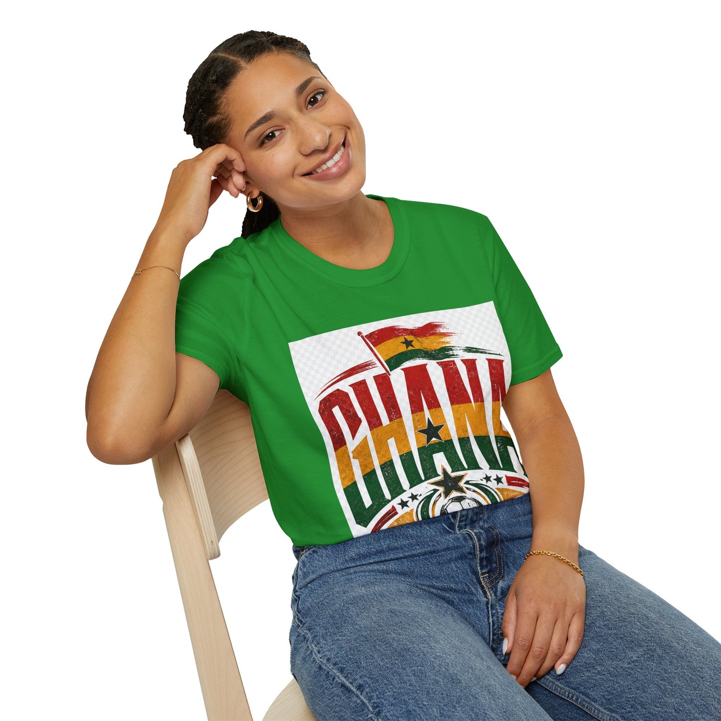 Ghana Flag Soccer T-Shirt — Retro Ghana Pride Football Tee