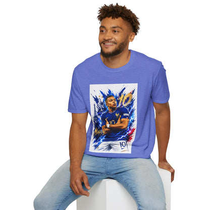 France Mbappé Soccer T-Shirt — #10 Blue Action Portrait Tee