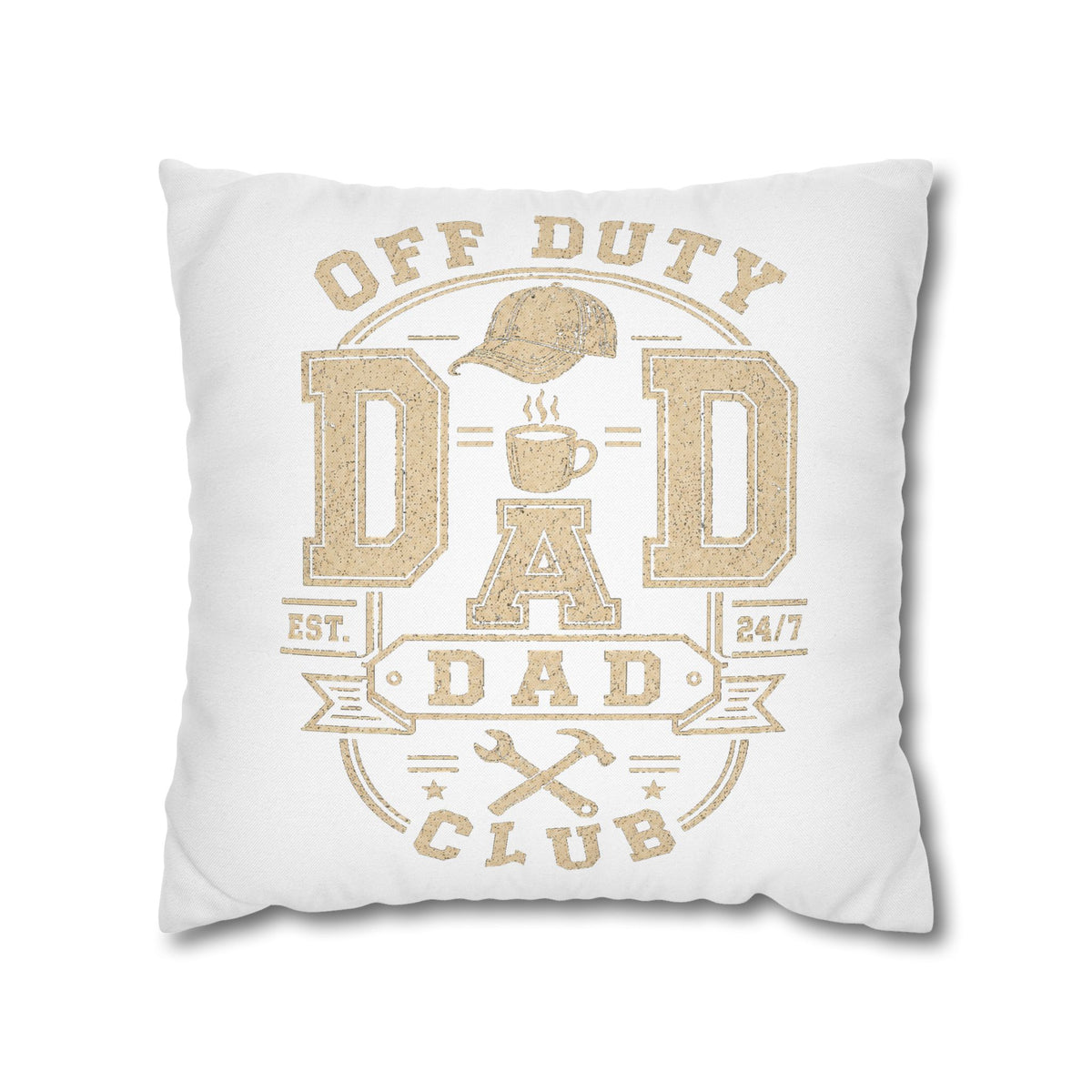 Off Duty Dad Club Throw Pillowcase — 'Off Duty DAD' Decorative Cushion Cover for Father’s Day Milo Bailey Dog Dad Mom