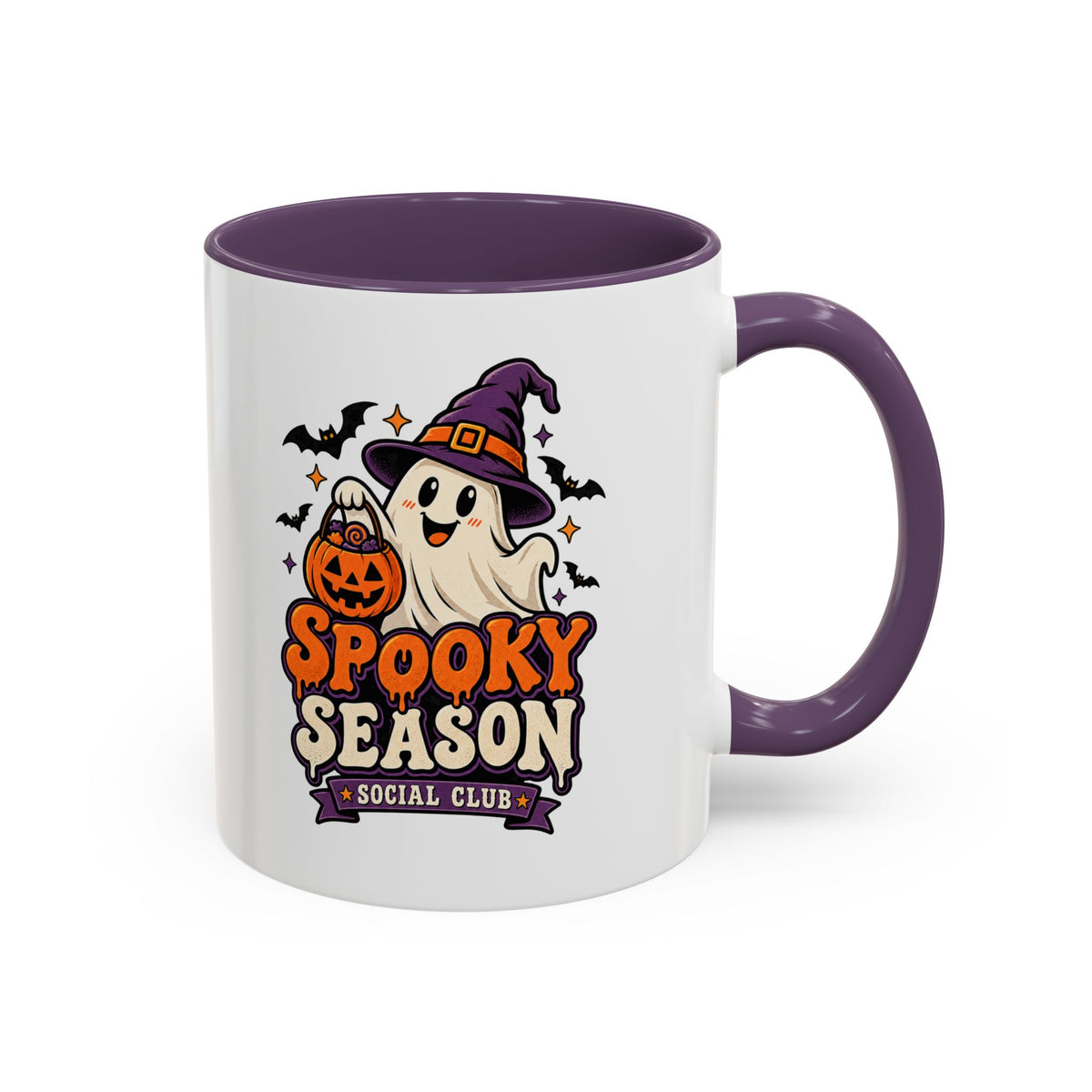 Spooky Season Coffee Mug — Cute Ghost Halloween Accent Mug (11/15oz)