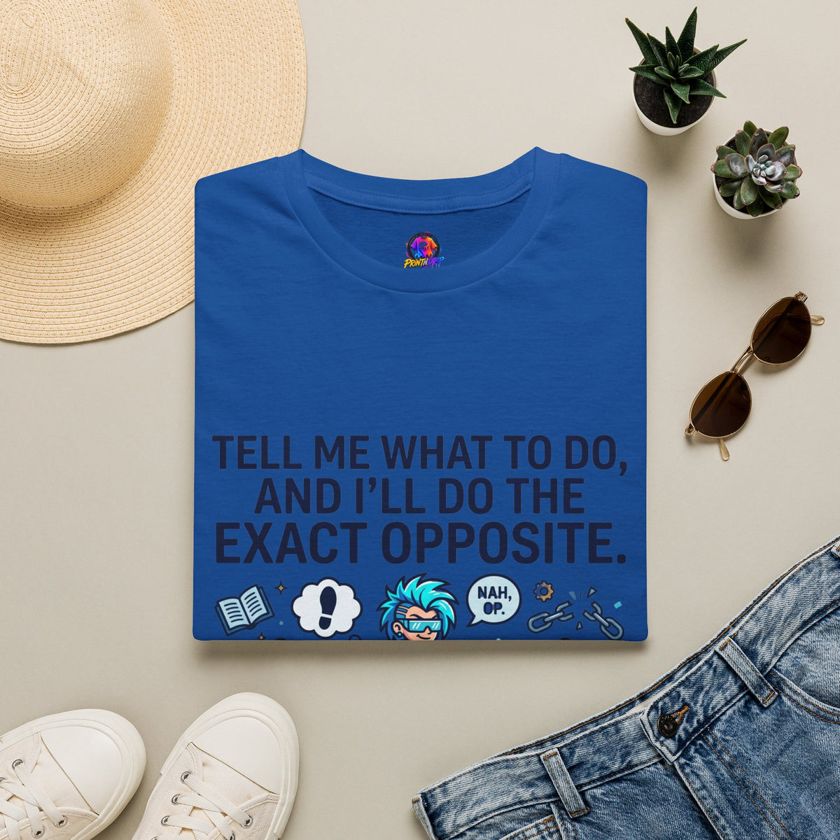 Aquarius T-Shirt — “Tell Me What To Do, And I’ll Do The Exact Opposite” Funny Rebellious Tee (Aquarius)