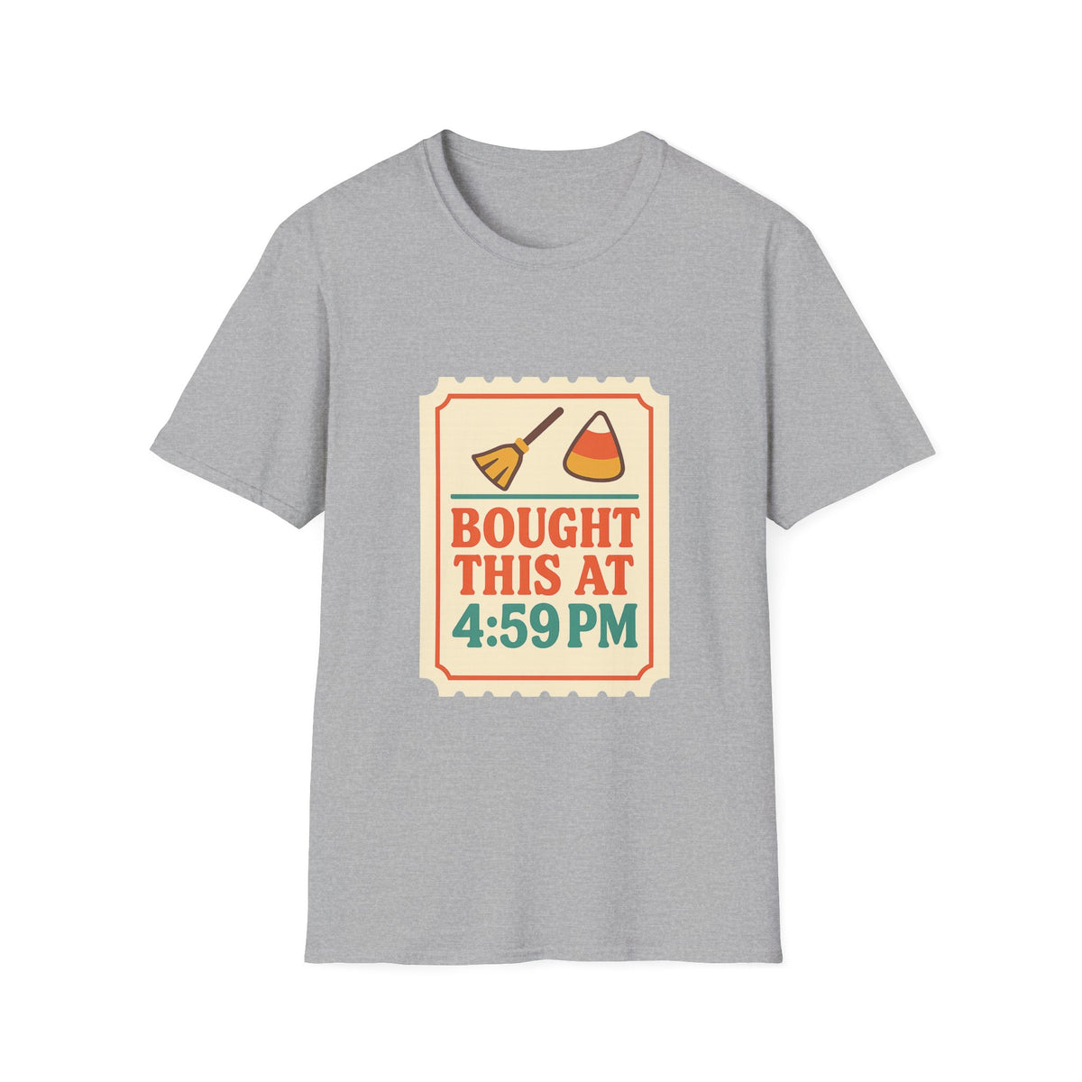 T-Shirt — "Bought This At 4:59 PM" Retro Grocery Sticker Design - Trending Now - October 2026