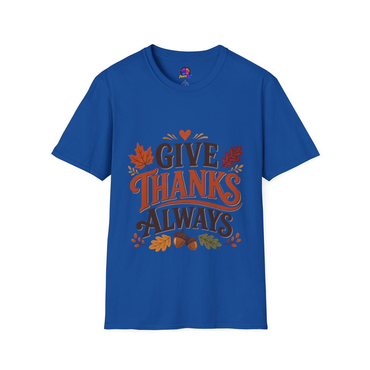 Thanksgiving T-Shirt Give Thanks Always Tee — Thanksgiving Fall Leaves Gratitude T-Shirt