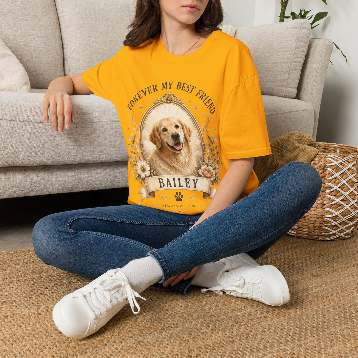 Dog Memorial T-Shirt — "Forever My Best Friend" Personalized Pet Tribute