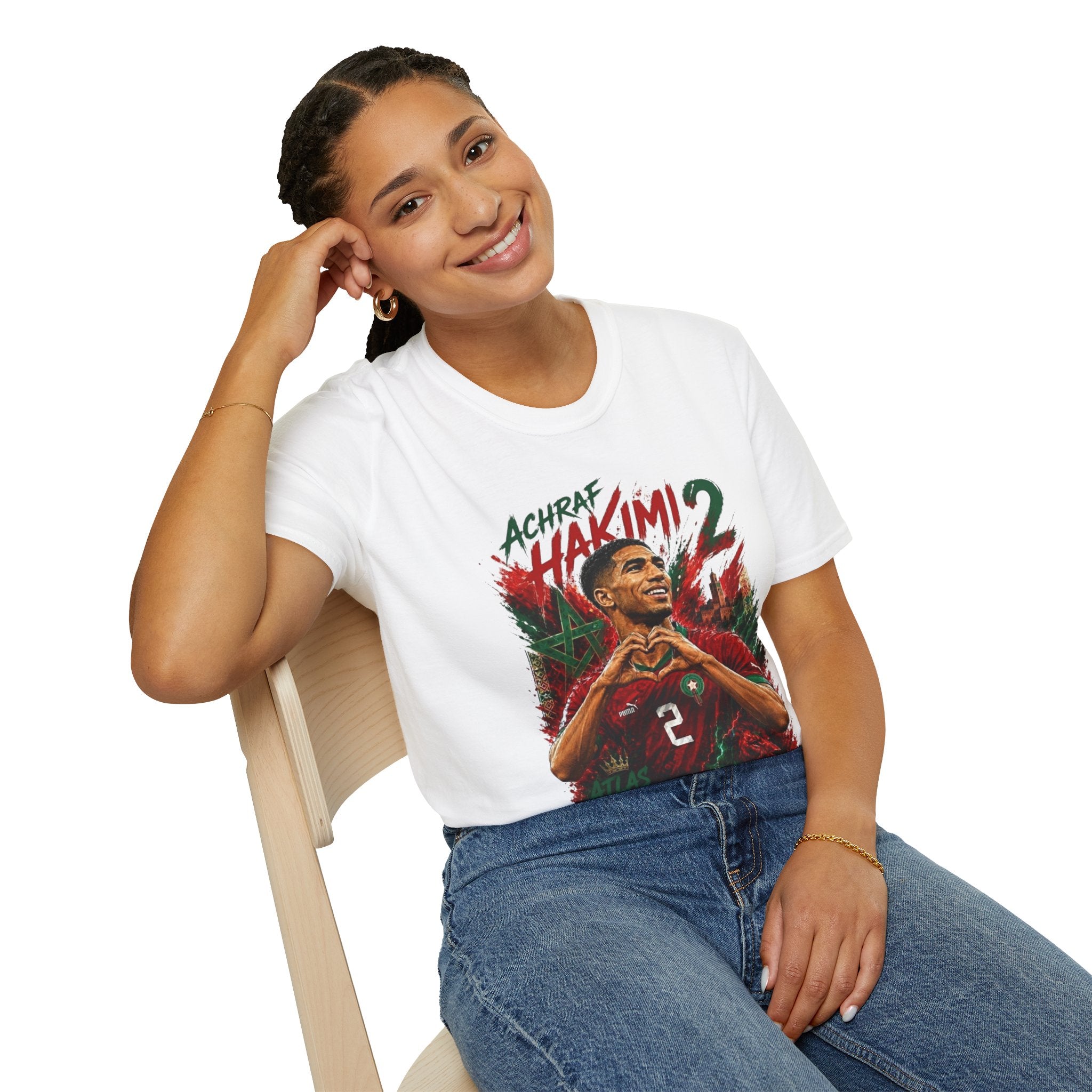 Achraf Hakimi #2 Soccer T-Shirt — Morocco Football Fan Tee