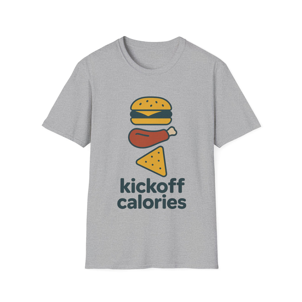Funny 'Kick Off Calories' T-Shirt — Burger, Drumstick & Pizza Fitness Humor Tee - Trending Now - August 2026