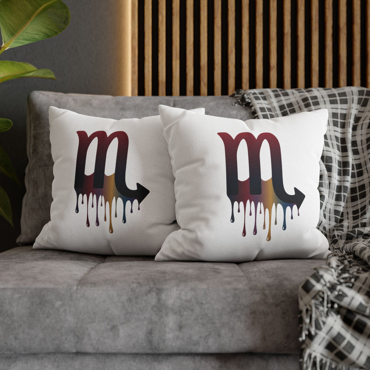 Dripping Scorpio Zodiac Pillowcase — Astrology Sign Decorative Throw Pillow